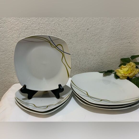 Tabletops Gallery 360 ceramic 3 dinner plates 10” & 3 salad plates 7” - Picture 1 of 8